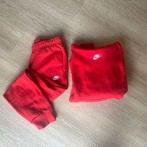 Nike Men’s jogger set, red hoodie set, size S/M